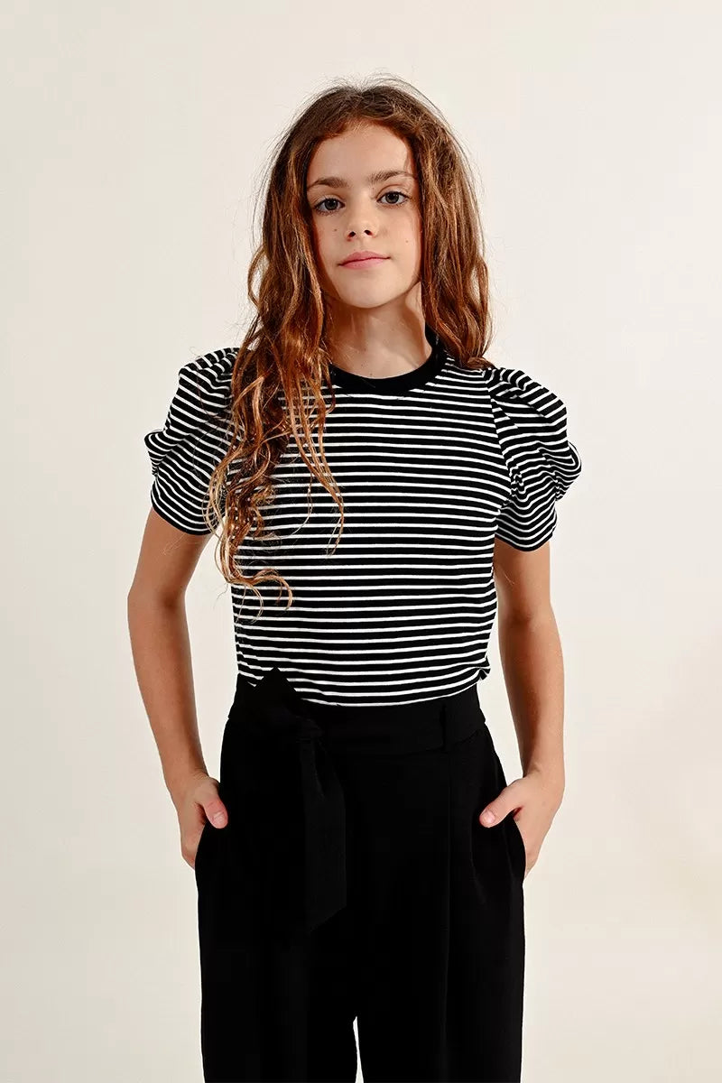 Puff Sleeve Striped Top