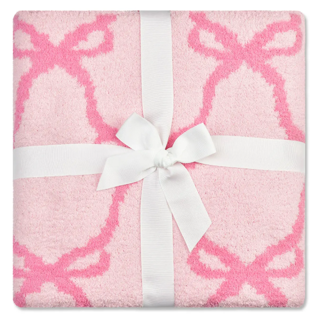 Sweet Trellis Bow Knit Blanket