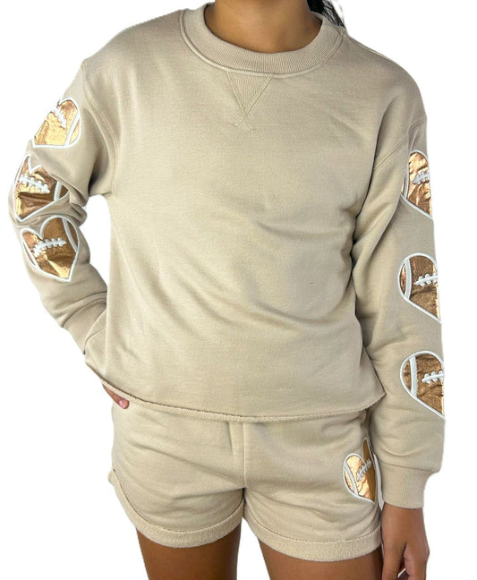 Football Heart Sleeve Sweatshirt