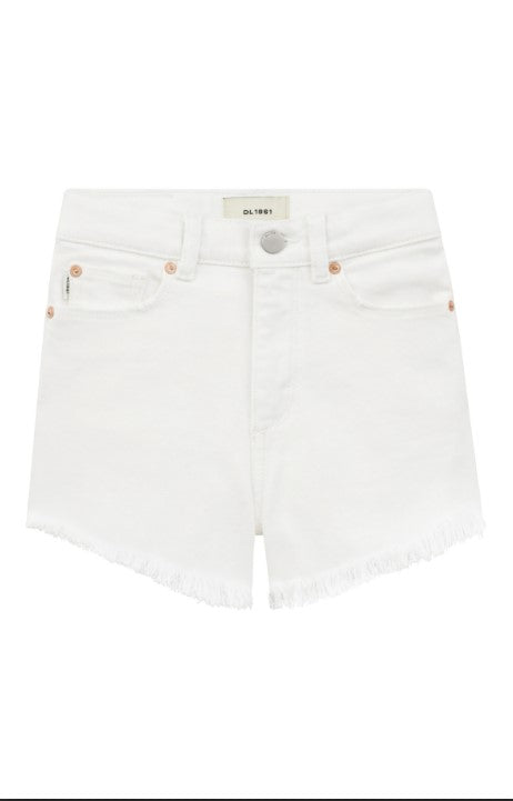 Lucy Shorts in White Frayed