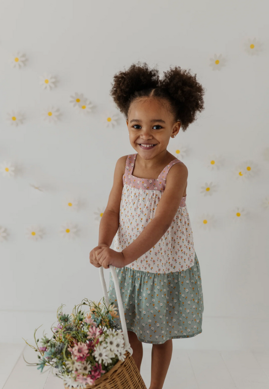 Wide Strap Multi Daisy Dress