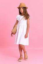 Load image into Gallery viewer, White Ruffle Sleeve Dress
