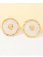 White Heart Earrings