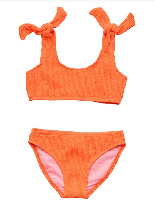 Tangerine Tie Crop Bikini