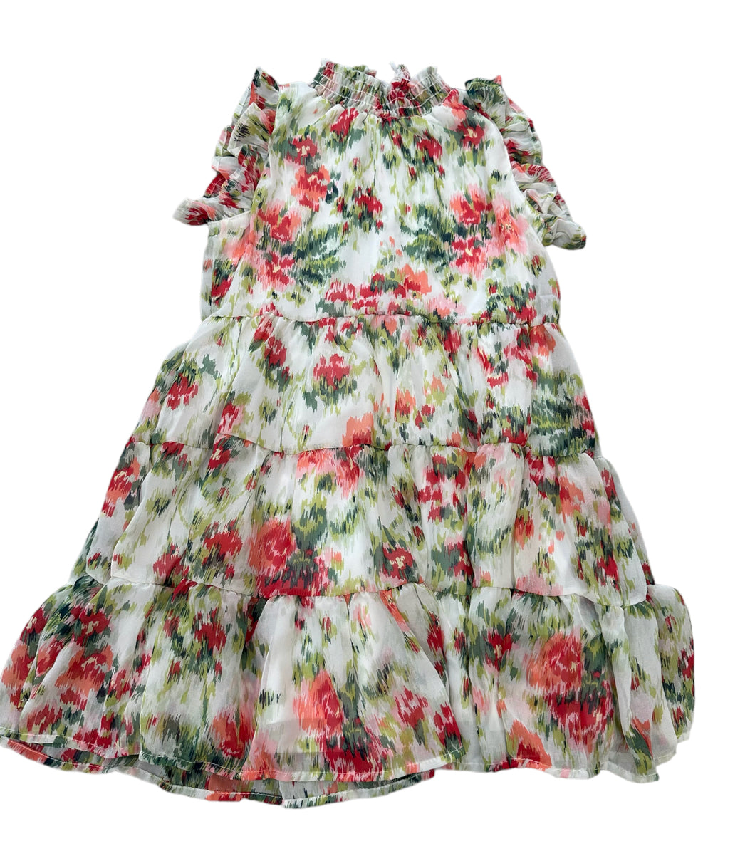 Floral Sleeveless Tiered Dress